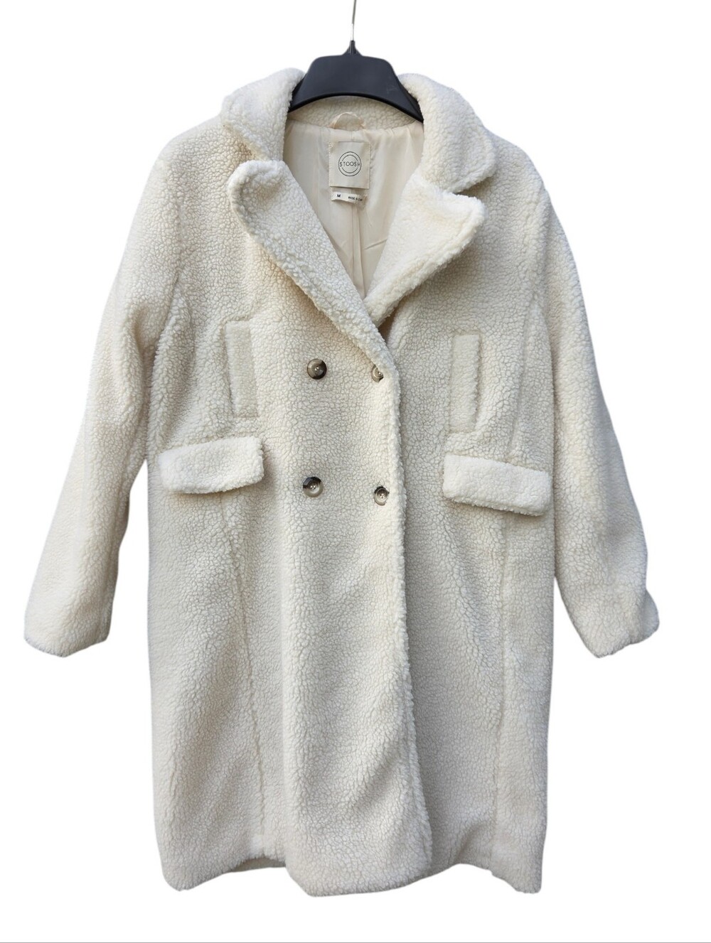 Stoosh Medium White Sherpa Teddy Coat